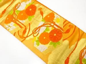 アンティーク　文箱に菊模様織り出し袋帯（着用可）